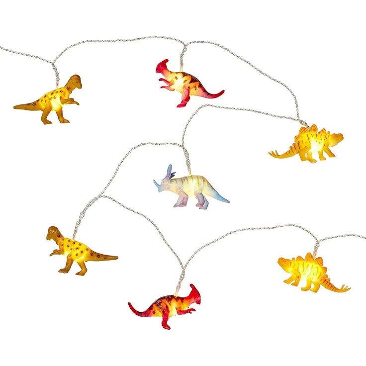 Lights4fun LED-Lichterkette 12er bunte Lichterkette Dinosaurier Batteriebetrieb – Bild 8