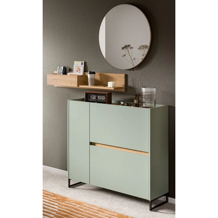 Garderobe Set 3-tlg. Borga in salbei und Eiche 140 cm