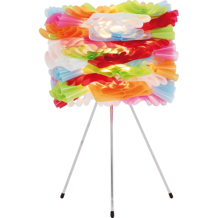 Näve 3076261 Volant Tischleuchte, Nachttischlampe in chrom/bunt, 43 cm, Kunststoff