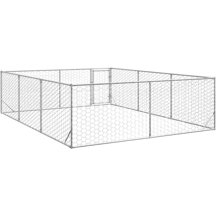 vidaXL Outdoor-Hundezwinger mit Tür 3 x 4 x 1 m Verzinkter Stahl 4105414 – Bild 5