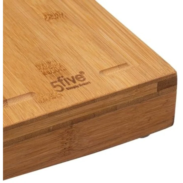 5five Simply Smart Schneidebrett Schneidebrett aus Bambus mit Anschlagkante, 52 x 58 cm, Bambus, (Küchenbrett) – Bild 3