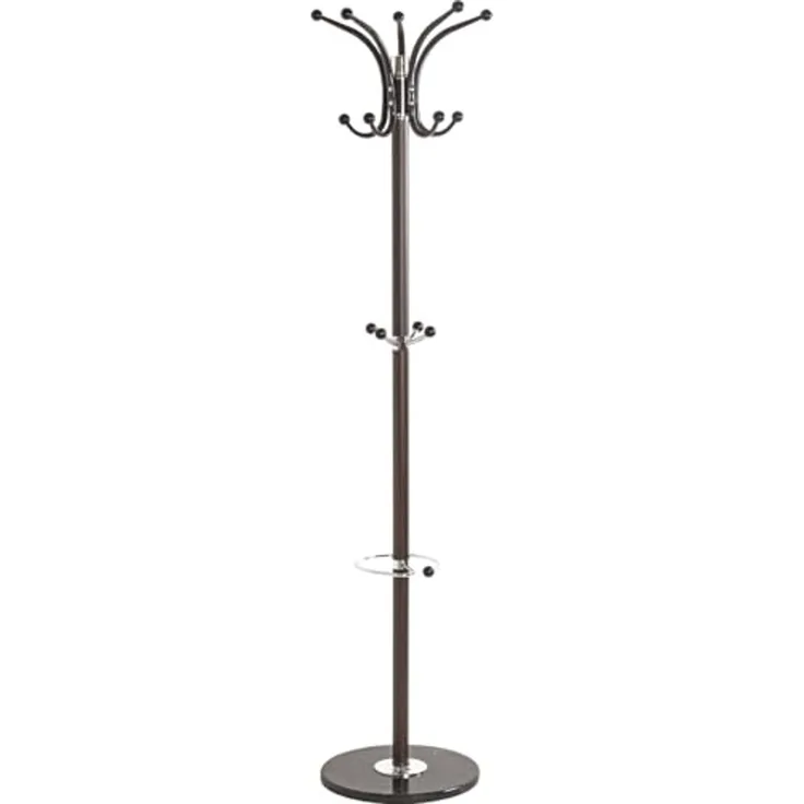 HAKU Möbel Garderobenständer, Marmor, chrom-braun, Ø 39 x H 171 cm