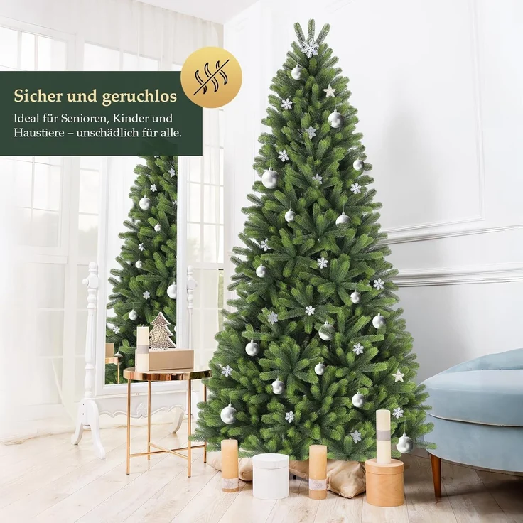 SALCAR 100% Spritzguss Weihnachtsbaum Künstlich 180 cm – Bild 4