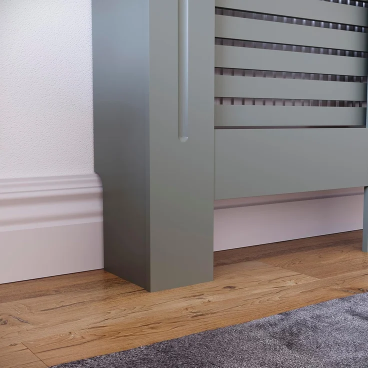Vida Designs Milton Heizkörperabdeckung, traditionelle mitteldichte Faserplatte, grau lackierter Schrank, mittelgroß – Bild 5