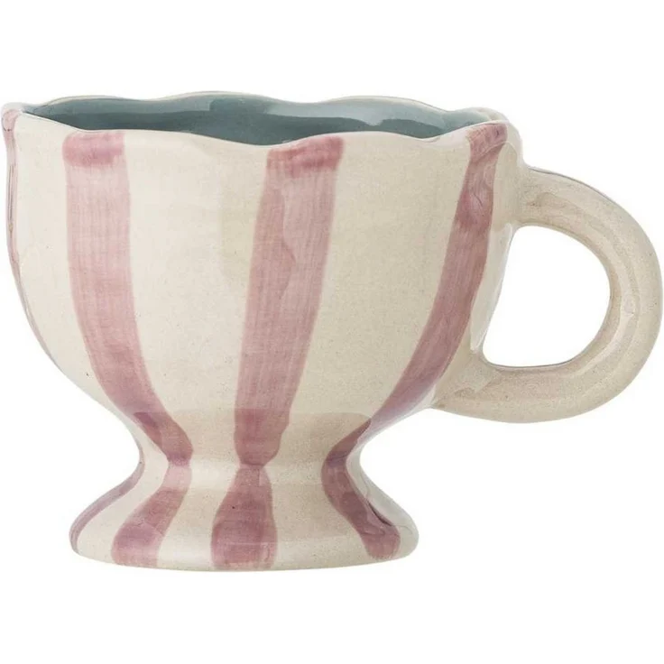 Bloomingville Becher Bloomingville Tasse Willa Rosa Weiß Streifen mit Henkel – Bild 4
