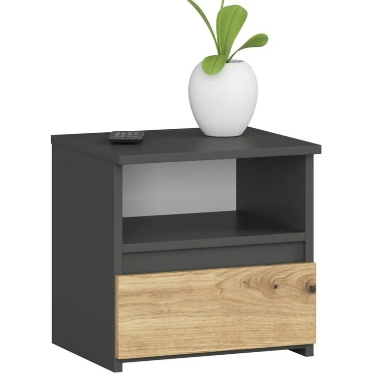 Home Collective Kommode 40 cm breit Holz Highboard Sideboard für Flur Schlafzimmer Wohnzimmer (Mehrzweckschrank Schrank schmal Kommode Schlafzimmer mit Schubladen), Kinderzimmer Organizer 40 cm hoch, 1 Schublade graphit-Artisan Eiche