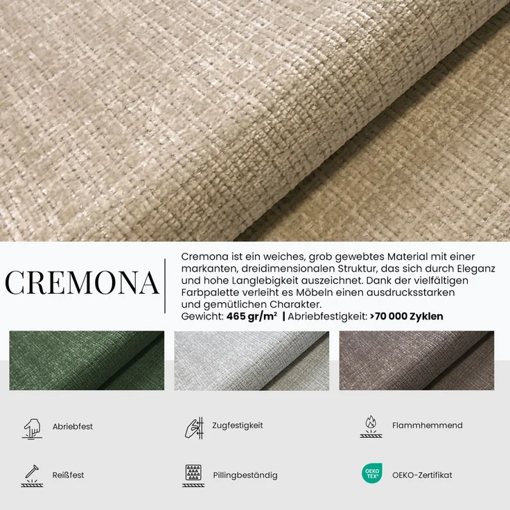 XXL Wohnlandschaft RINA U-Form 360 cm breit, Sofa mit Schlaffunktion & DL-Mechanismus, Wellenfederung, modern freistehend - Beige Schenille grob gewebt – Bild 9