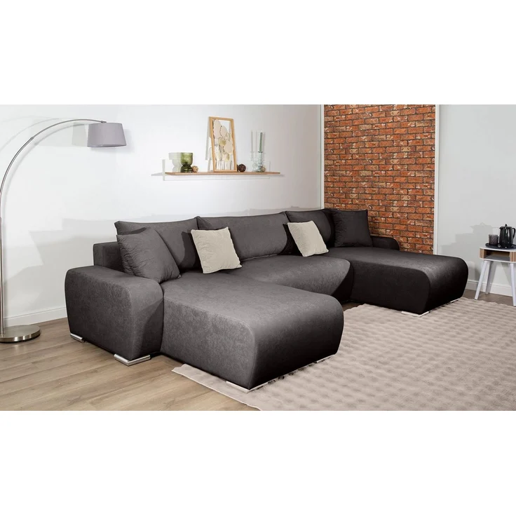 COLLECTION AB Wohnlandschaft Paola U-Form, B: 314 cm, Schlaffunktion, Bettkasten & 4 Zierkissen, Federkern – Bild 1