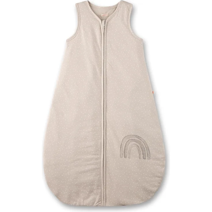 SANETTA Baby-Schlafsack Beige | Praktischer und bequemer Unisex-Schlafsack aus Bio-Baumwolle. Baby-Schlafsack mit Reißverschluss und Regenbogen-Print | Baby Sleeping Bag