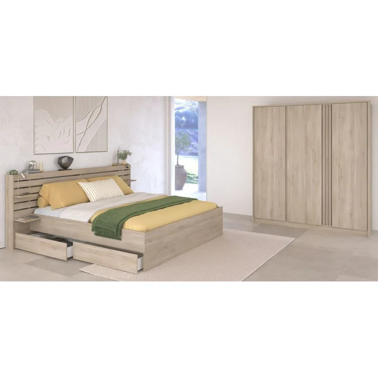 Parisot Schlafzimmer komplett Escale in Eiche 160 x 200 cm