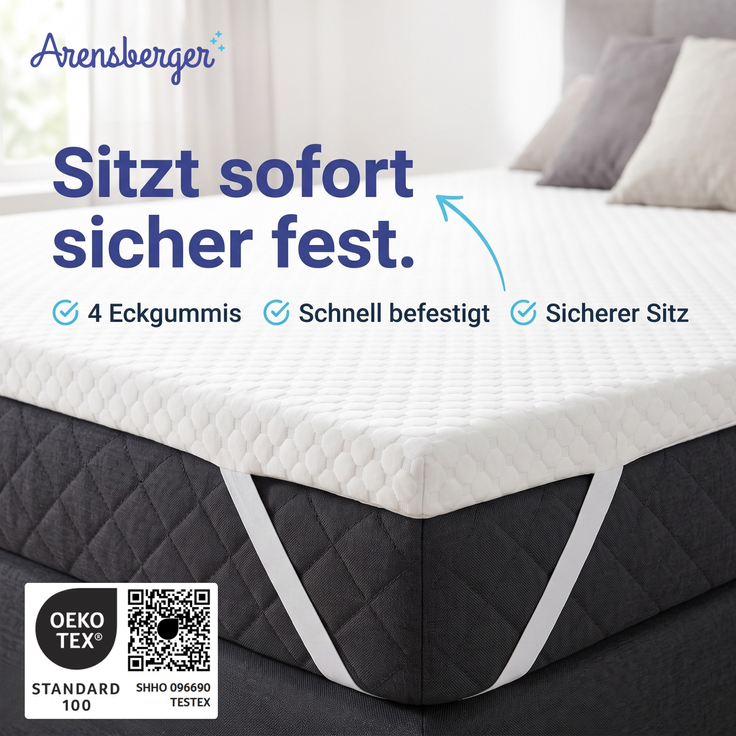 Topper SOFT 90x200cm, Memory Foam Matratzentopper, waschbarer Bezug, geeignet für Federkern & Schaumstoff Matratzen, H2, Matratzenauflage Höhe 5cm – Bild 5