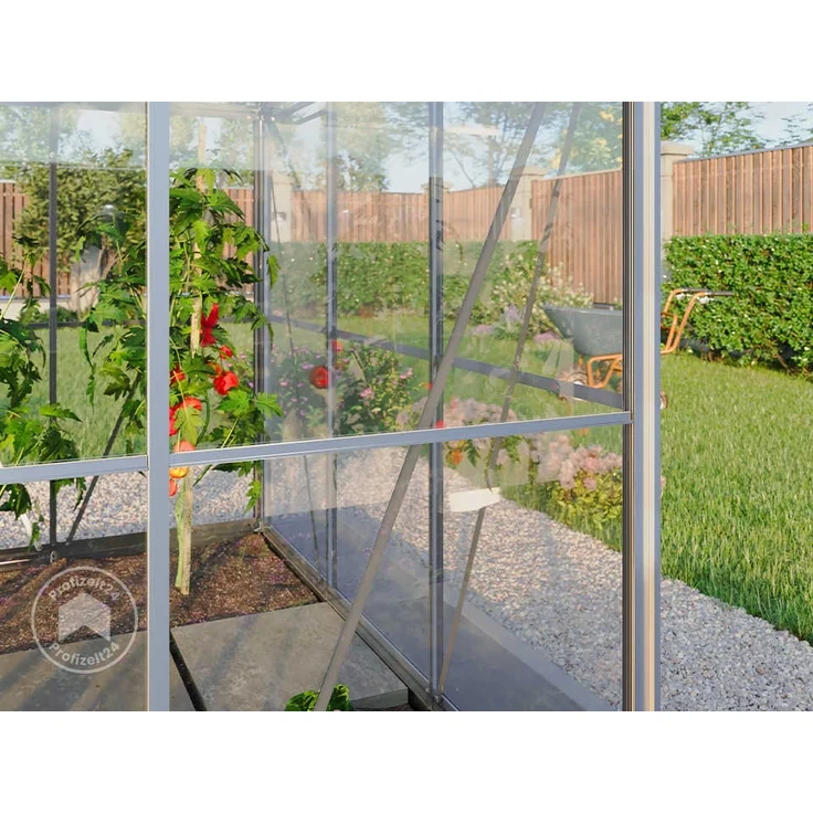 GFP Gewächshaus Jade 4 Glasgewächshaus 222x259 cm | Aluminium-Rahmen, 4 mm Sicherheitsglas – Bild 7