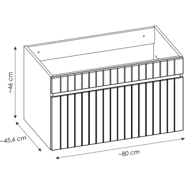 Vente-unique - SATARA Waschbeckenmöbel Holz, Platte Puderrosa - B 46 cm x H 46 cm x L 80 cm – Bild 4