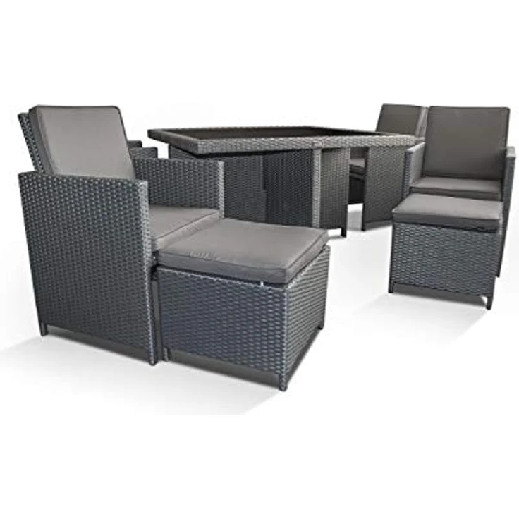 Ragnarök Möbel-Design Garten-Essgruppe Esstisch Set Heimdall 4+4, (Set, Polyrattan, Alu, Würfelsystem) – Bild 6