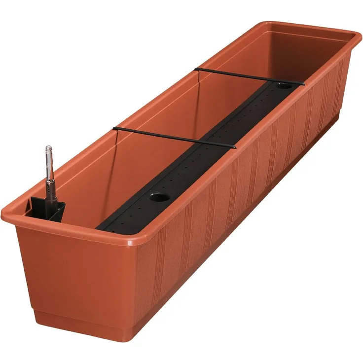 Bewässerungskasten Aqua Gr. 100 cm terra mit Wasserstandsanzeige