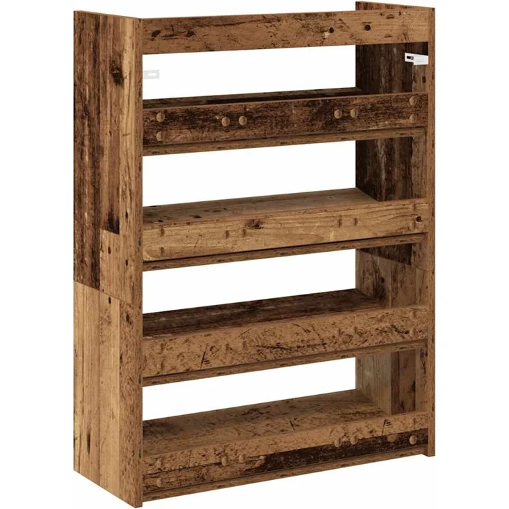 vidaXL Schuhregal Altholz-Optik 60x25x81 cm Holzwerkstoff 859885 – Bild 5