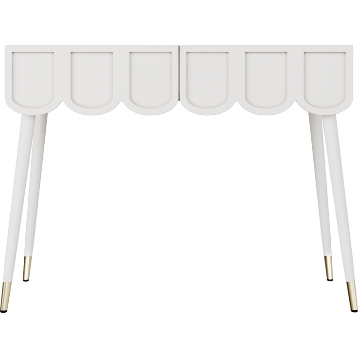 CHICFURN Schminktisch 100x76x40 cm mit 2 Schubladen und Metallfüßen – Weiß – Bild 8