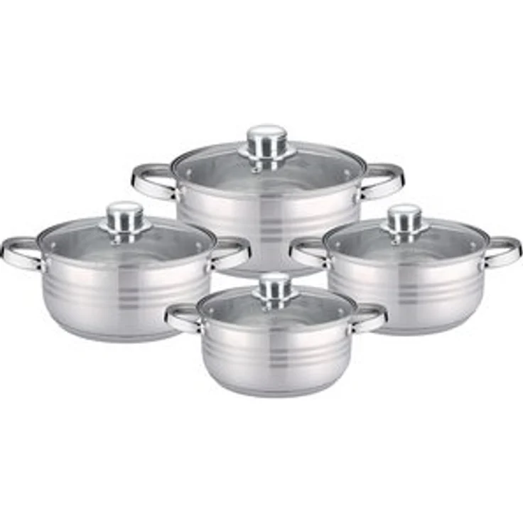 Cheffinger Kochtopf Pfannen Topfset Glasdeckel 8-tlg Induktion Edelstahl CF-SP7 – Bild 6