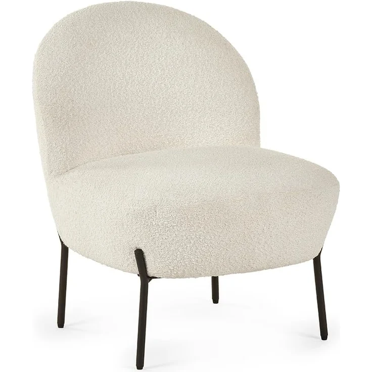 Julian Bowen Lulu Bouclé-Akzentstuhl, Elfenbein, 77 x 60 x 64 – Bild 3