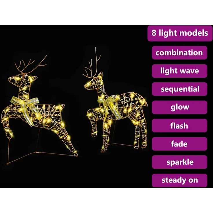 vidaXL Weihnachtsrentier 2 stk. 40 LEDs Warmes Weiß 42019142 – Bild 8