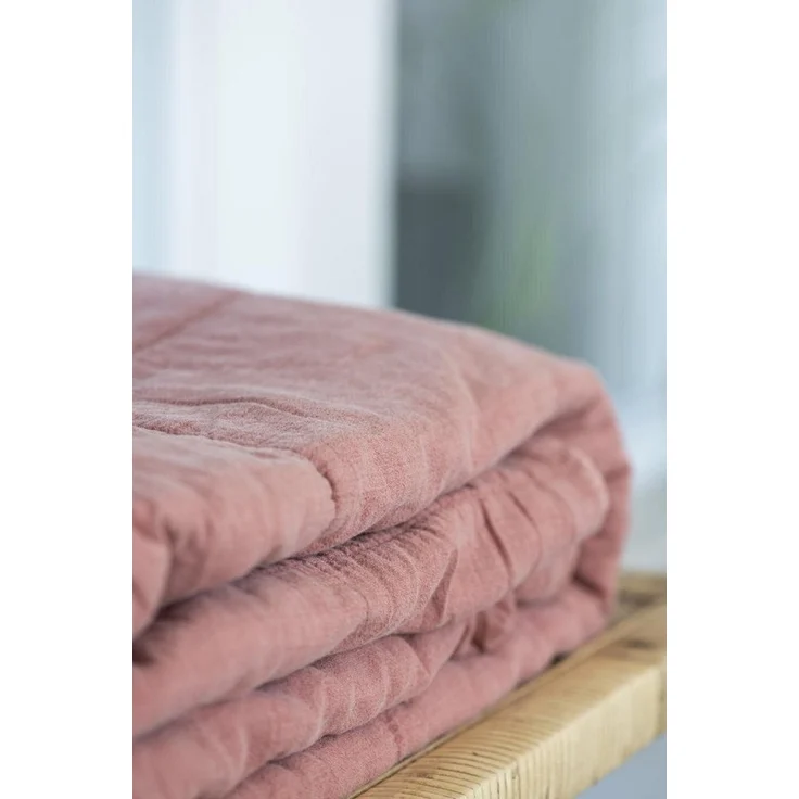 IB Laursen Decke 180x130 cm Tages Überwurf Quilt Stepp Bett FOG grau natur Plaid – Bild 2