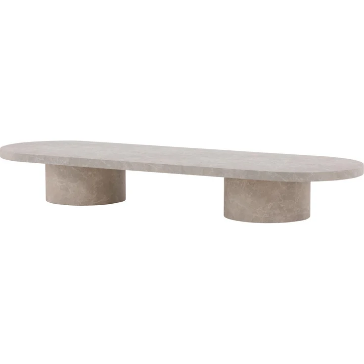 Livetastic Couchtisch, Beige, rechteckig, furniert aus Holz, 60x25x190 cm, einfacher Aufbau