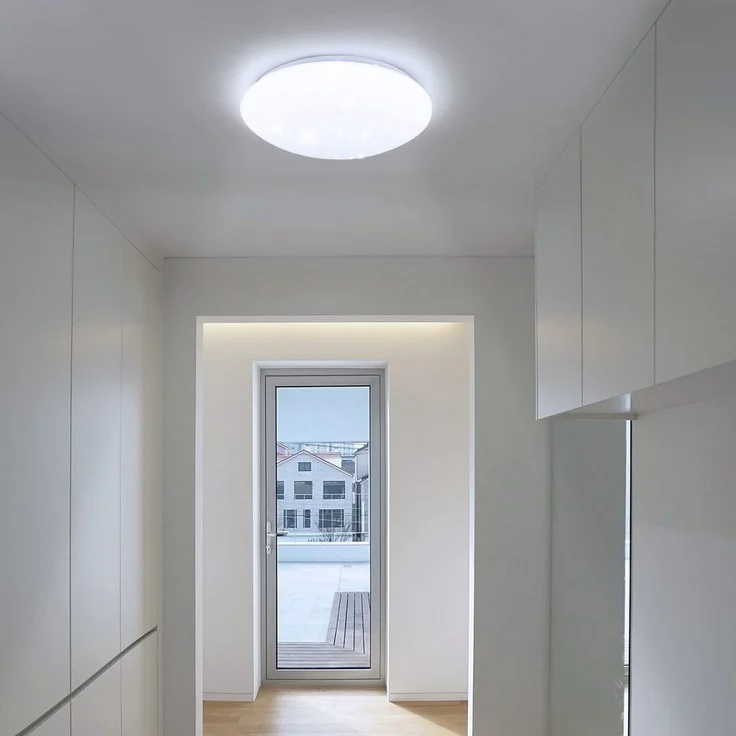 Nettlife LED Deckenleuchte Sternenhimmel Dimmbar mit Fernbedienung 28CM 37W Deckenbeleuchtung, LED fest integriert, Warmweiß, Neutralweiß, Kaltweiß, für Schlafzimmer Flur Kinderzimmer Küche Flur Wohnzimmer – Bild 2