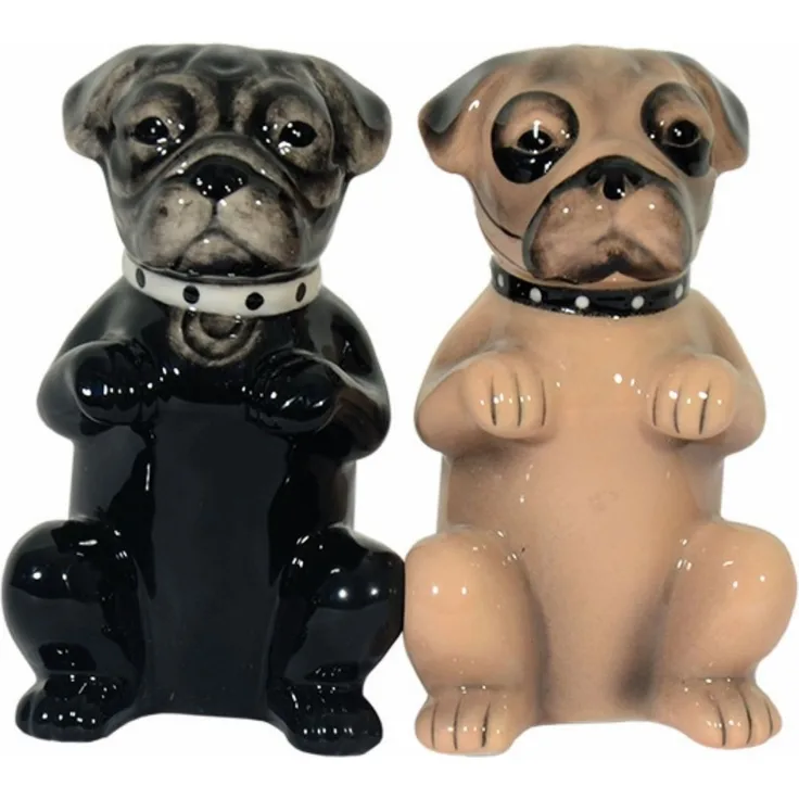 MystiCalls Salz- / Pfefferstreuer Salz- und Pfefferstreuer Mops - Pugs Hund Tier Gewürzstreuer, (2-tlg), Mit Magneten verbunden