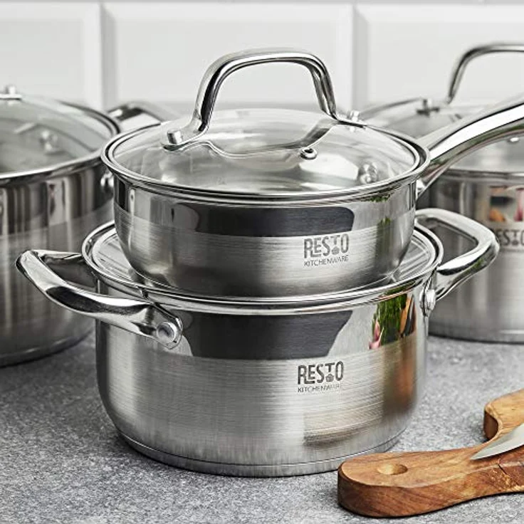 RESTO Kitchenware Kochtopf Libra, Topf energiesparend und spülmaschinenfest, Edelstahl 18/10 (2-tlg), mit hitzebeständigem Glasdeckel und Griffen – Bild 8