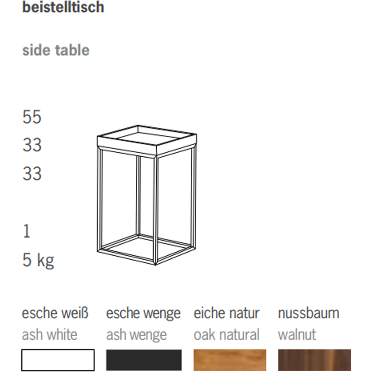 Beistelltisch Pino Säulenform Gestell weiß Tablett Esche Weiß – Bild 6
