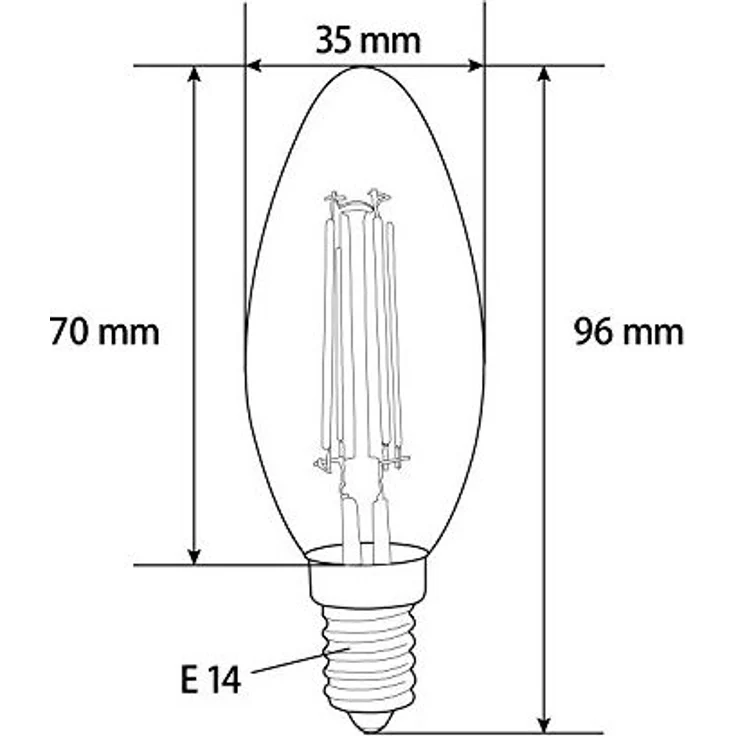 10 Stk. 4w LED Candle Filament Leuchtmittel klarglas E14 kleines Gewinde| C35|Kaltweiß|470 Lumen – Bild 2