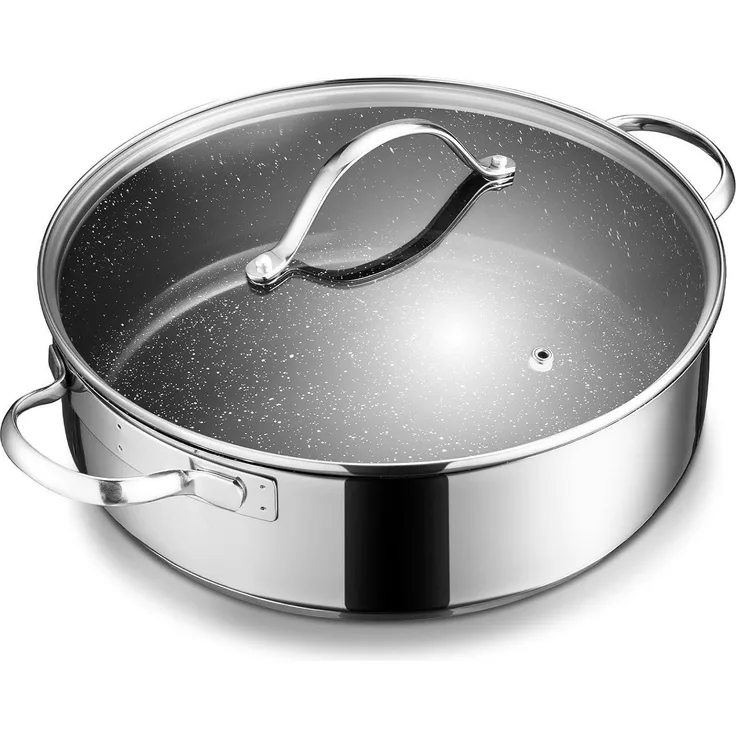 BEZIA Schmorpfanne 28cm Induktion mit Deckel 5,1l Edelstahl beschichtet