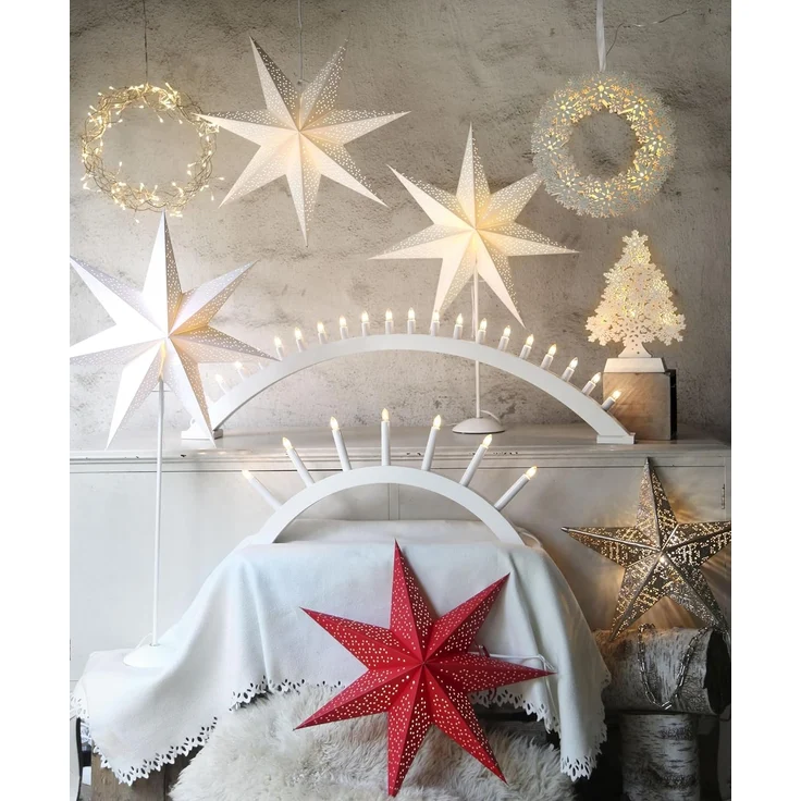 Weihnachtsstern Dot 3D Papierstern, Weiß, E14 Fassung, Ø 54 cm – Bild 3
