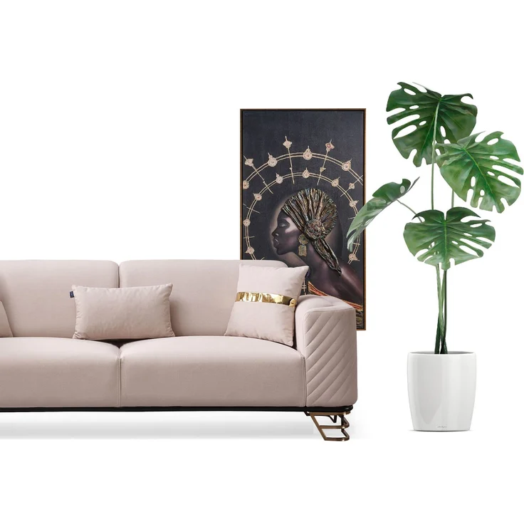 Sitzgruppe/Sofa Set - Wohnzimmergarnitur "Violaa" 3+3+1-Beige – Bild 3