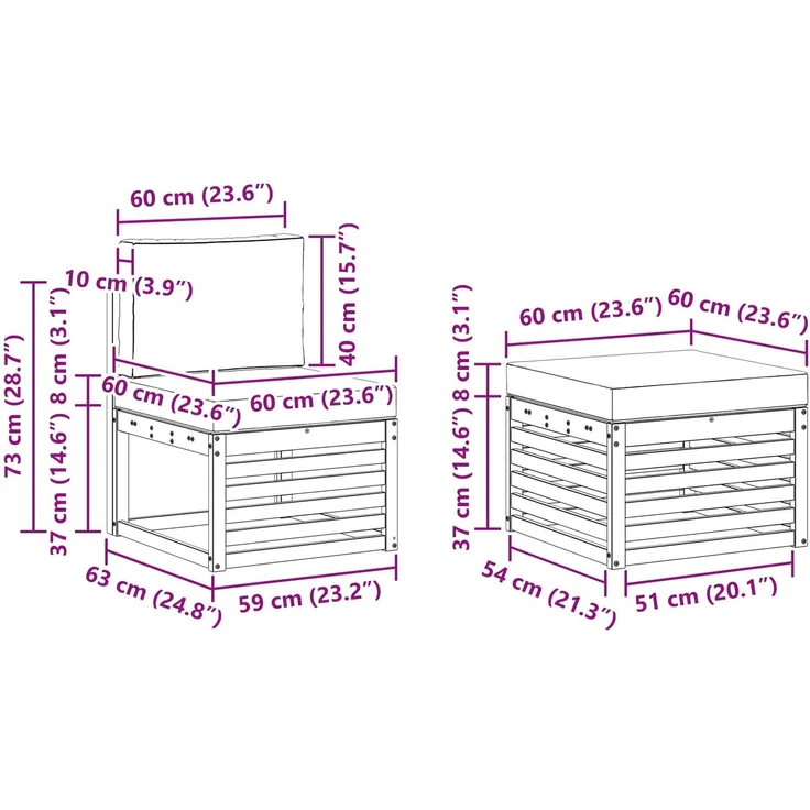 vidaXL Outdoor-Sofagarnitur 4 stk. 4-Sitzer Weiß und Anthrazit 3391617 – Bild 7