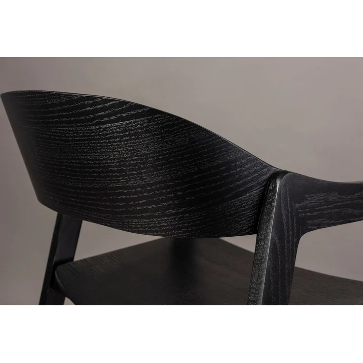 DutchBone Esszimmerstuhl Westlake im 2er-Set, Schwarz mit Eichenholz-Gestell Braun 58x52x76 cm – Bild 7