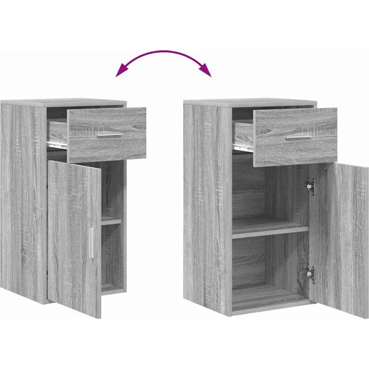 vidaXL Sideboard mit Schubladen Graues Sonoma 38 x 34 x 75 cm 869551 – Bild 12