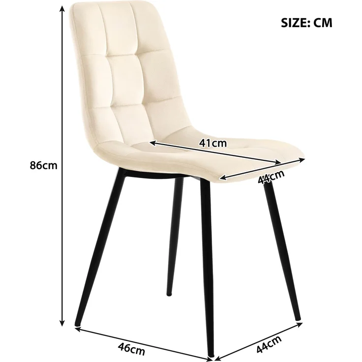 Esszimmer-Set 5-teilig Rechteck Tisch 117cm×68cm,4 beige Samtstühle Metallbeine moderner Küchentisch – Bild 5