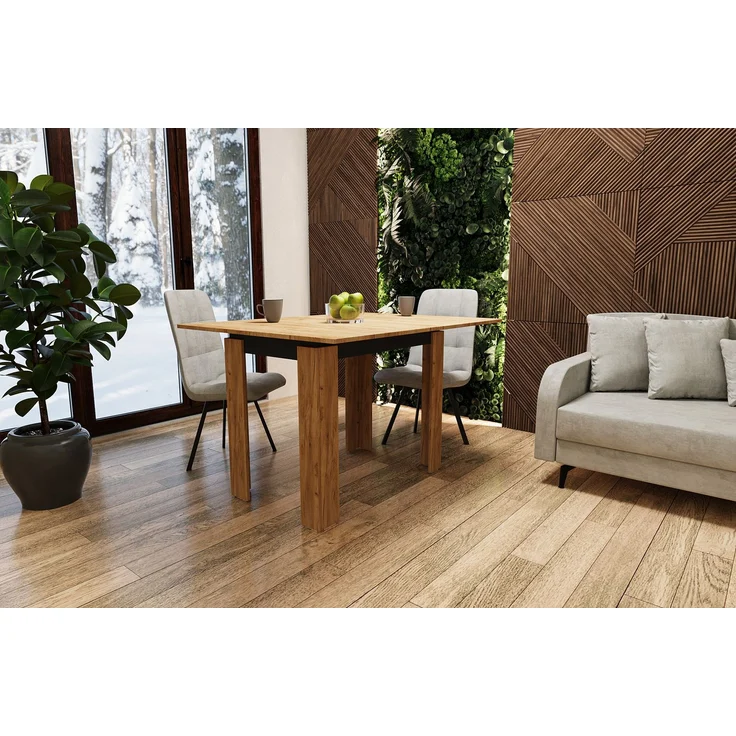 Shefa Esstisch Line Family ausziehbar 90-120 cm Eiche Goldkraft Anthrazit - Moderner Küchentisch – Bild 6