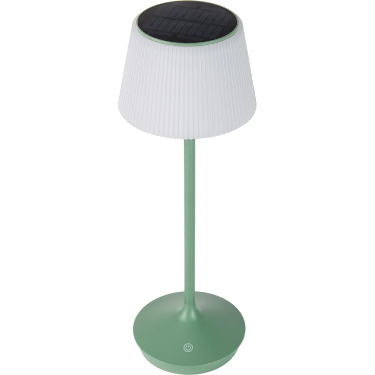 Näve EMMI LED Außentischleuchte, dimmbar, 38 cm hoch, Metall Almond, weißer Kunststoff, Solar-Akkutischleuchte für den Außenbereich