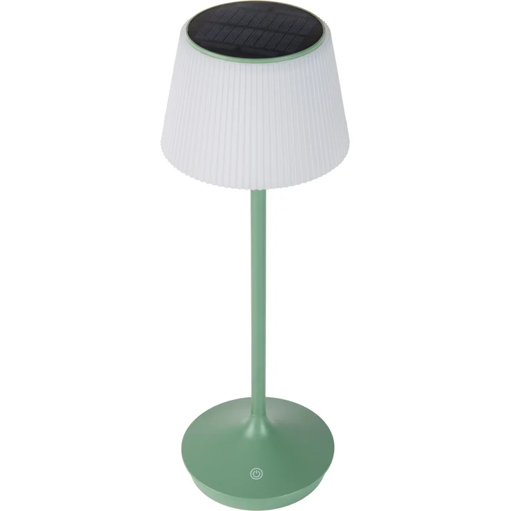 Näve EMMI LED Außentischleuchte, dimmbar, 38 cm hoch, Metall Almond, weißer Kunststoff, Solar-Akkutischleuchte für den Außenbereich