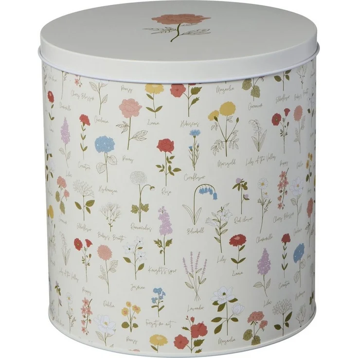 Ib Laursen - Vorratsdose Dose mit Deckel Blumenmuster H18xD17cm Metall 32991-00 – Bild 4