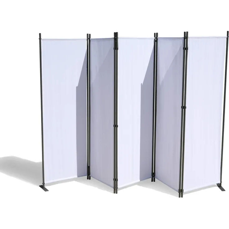 GRASEKAMP Qualität seit 1972 Paravent 5 teilig Weiss 268x167 cm Raumteiler Trennwand Sichtschutz