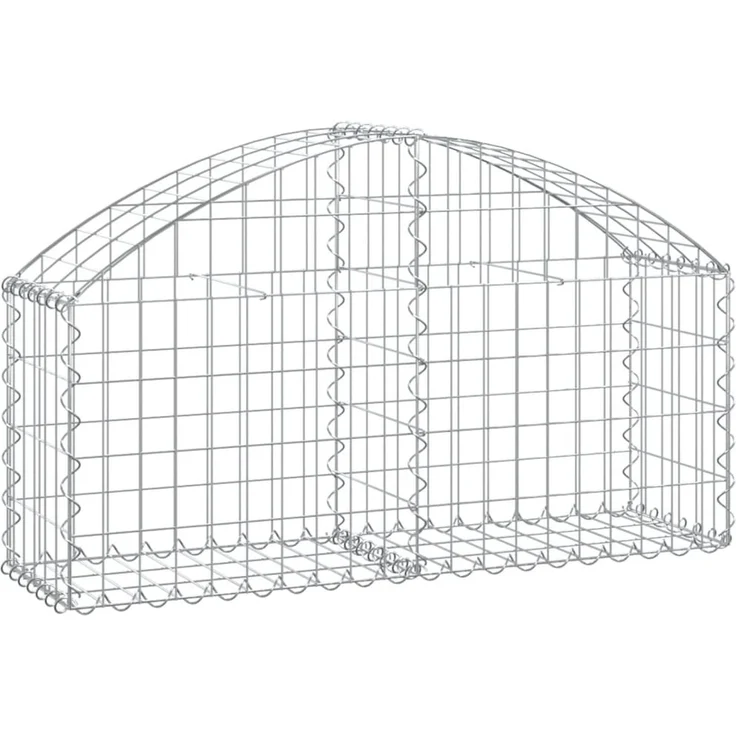 vidaXL Gabione mit Hochbogen 100x30x40/60 cm Verzinktes Eisen 153422 – Bild 2