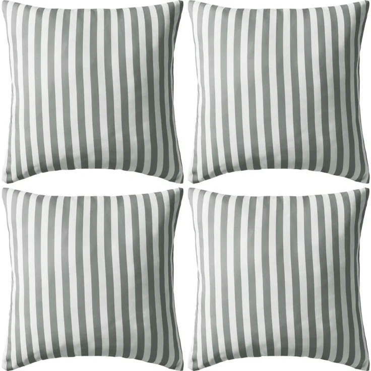 vidaXL Gartenkissen 4 Stk. Streifenmuster 45 x 45 cm Grau 132310 – Bild 1