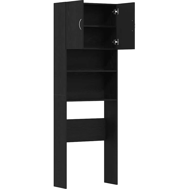 vidaXL Waschmaschinenschrank Schwarz Eichen-Optik 64x24x190 cm 859128 – Bild 4