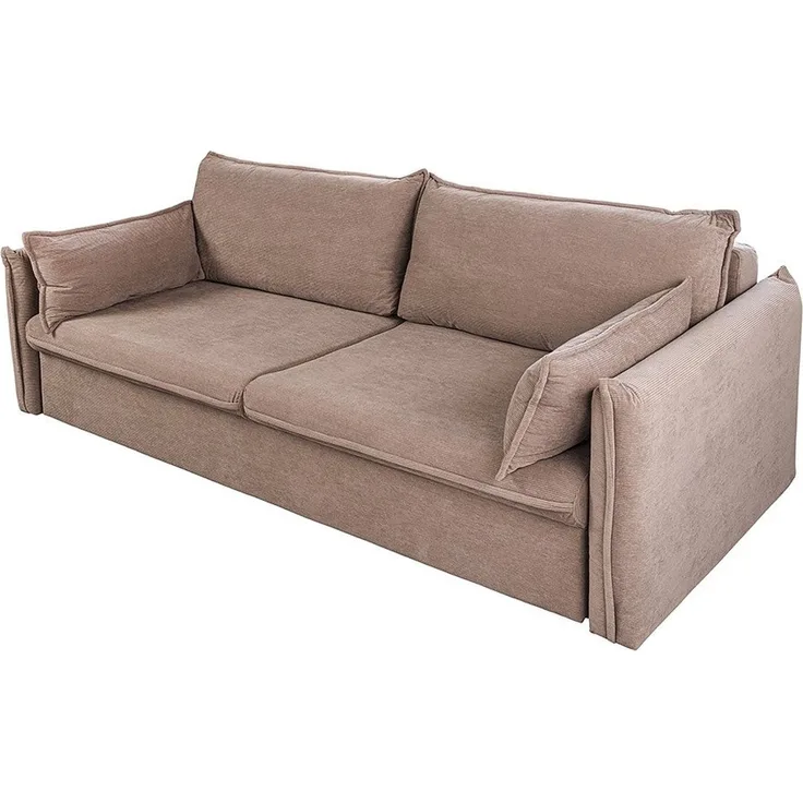 riess-ambiente Schlafsofa APARTMENT 200cm taupe · 3-Sitzer-Couch mit Cord-Bezug inkl. Kissen, Einzelartikel 1 Teile, mit Bettfunktion für Wohn- oder Gästezimmer · verstellbare Rückenlehne