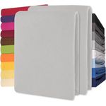 CelinaTex Jersey Topper Spannbettlaken Lucina Doppelpack 140x200-160x200 cm Silber grau 100% Baumwolle gekämmt bis 12cm Matratzenhöhe Oeko-TEX