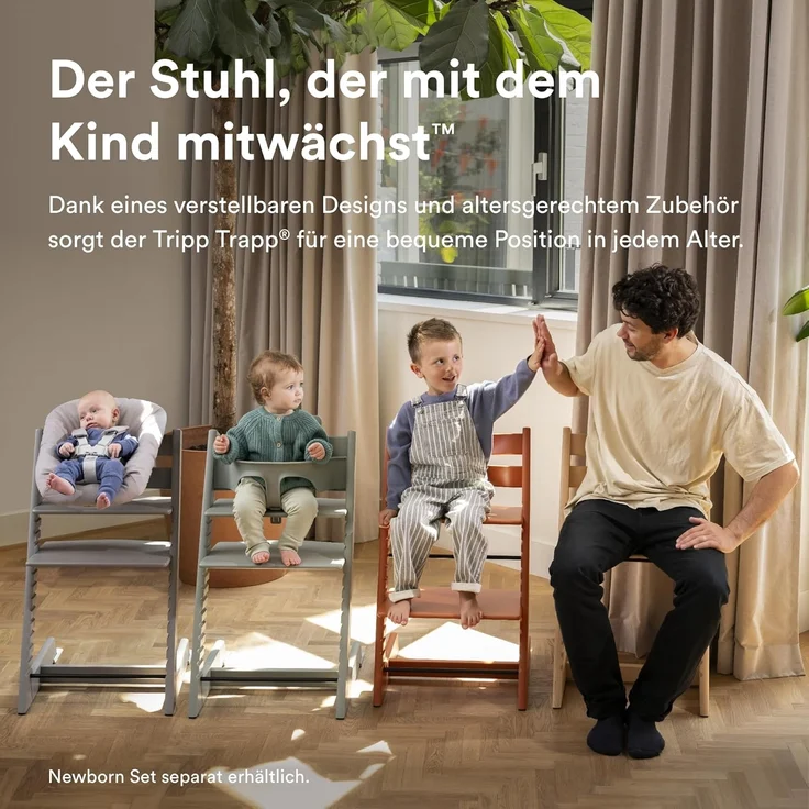 Stokke Hochstuhl Tripp Trapp Hochstuhl mit Baby set und Stokke Tray, für Kinder im Alter von 6-36 Monaten – Bild 2