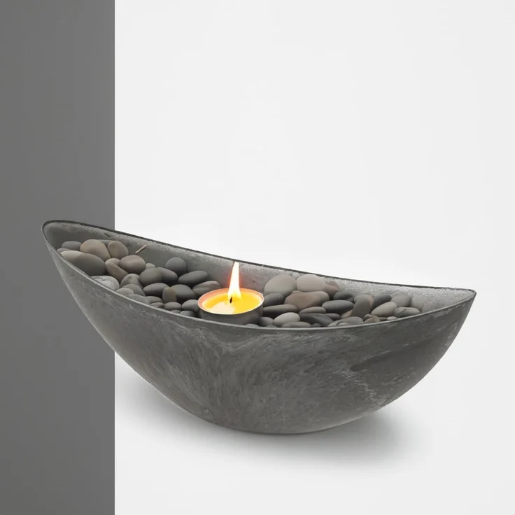 Ovale Pflanzschale für draußen - große Schiff Deko-Schale in schwarzer Stein-Optik als Blumen-Topf Pflanztopf - 55 cm Jardiniere für Garten Balkon oder Friedhof als Grab-Schmuck – Bild 5